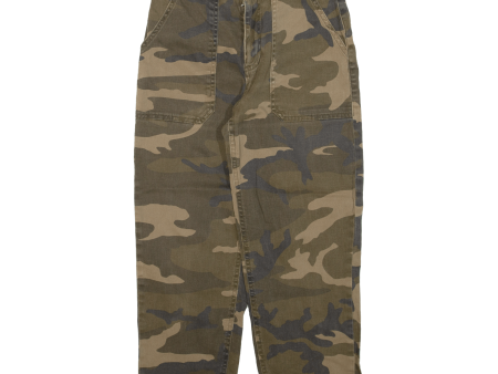 Cargo Camo Womens Trousers Green Regular Tapered W27 L22 For Cheap