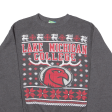 CHAMPION Lake Michigan College Redhawks Christmas Mens Sweatshirt Grey USA S Supply