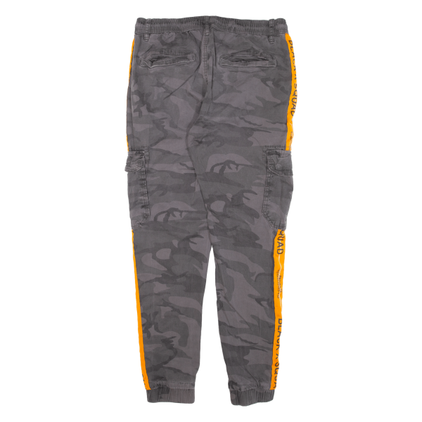 BLACK SQUAD Cargo Camo Womens Trousers Grey Regular Tapered W30 L27 Online Hot Sale