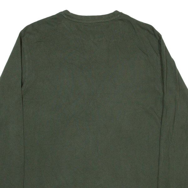 CHAMPION Mens T-Shirt Green Long Sleeve S Fashion