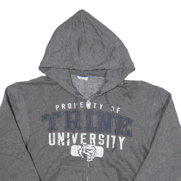 CHAMPION Trine University Mens Grey Hoodie Full Zip USA S Online Sale