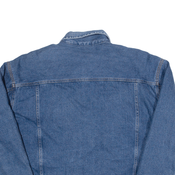 BLUE SKY Mens Sherpa Lined Denim Jacket Blue L Supply