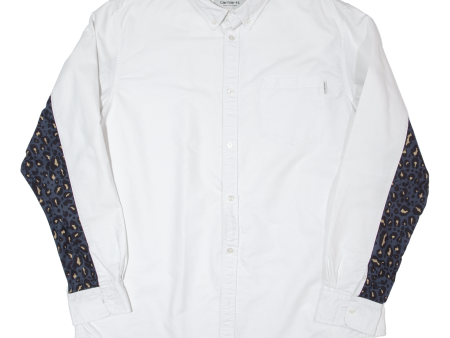 CARHARTT WIP Patterned Sleeve Mens Plain Shirt White Long Sleeve 2XL For Cheap