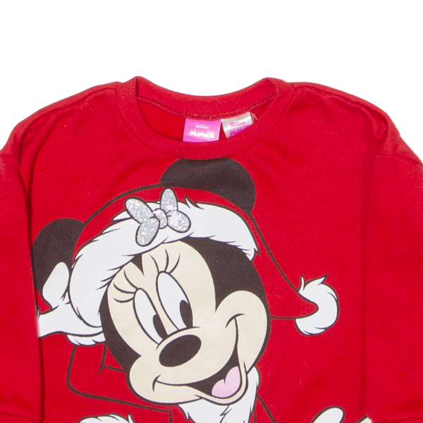 DISNEY Christmas Minnie Mouse Girls Sweatshirt Red 3Y For Sale