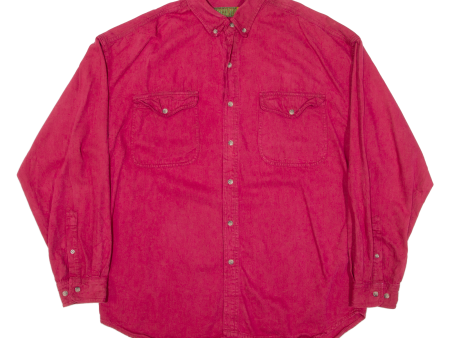 ATHENTIC GFC Mens Plain Shirt Red Long Sleeve XL For Cheap