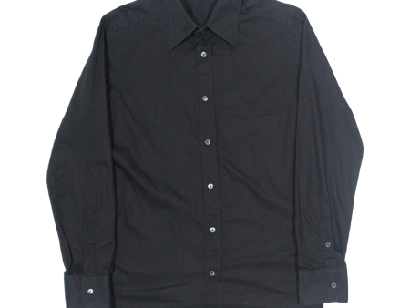 DOLCE & GABBANA Mens Formal Shirt Black Long Sleeve S Hot on Sale