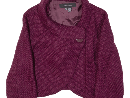 ZARA Womens Jacket Purple Wool M For Cheap