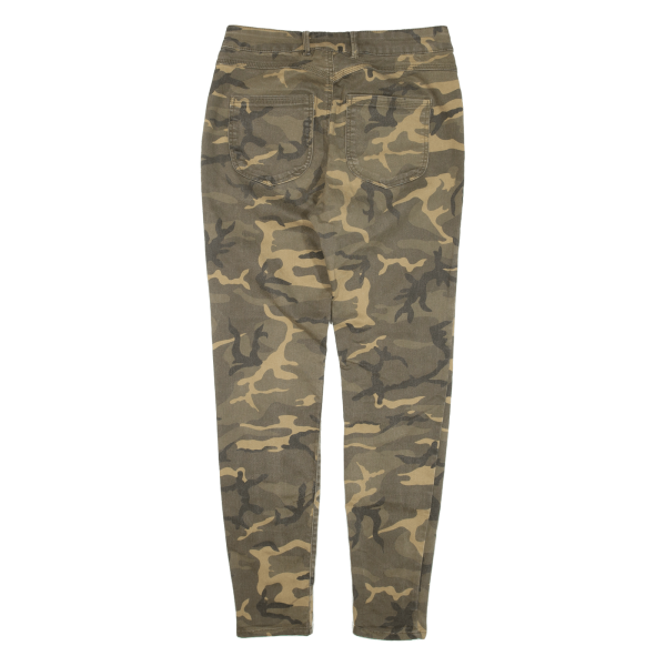 CLOCKHOUSE Camo Womens Trousers Green Slim Skinny W29 L29 Fashion