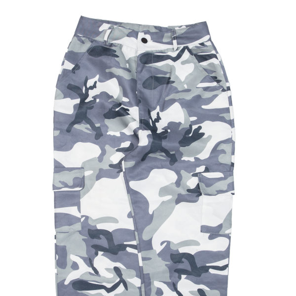 Cargo Camo Womens Trousers Blue Loose Tapered W25 L23 Fashion