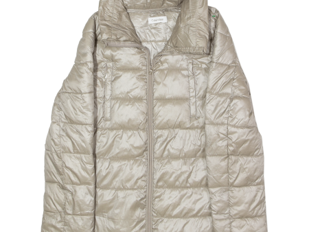 CALVIN KLEIN Womens Puffer Jacket Beige S Hot on Sale