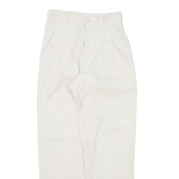 BLACIERS Womens Corduroy Trousers Cream Regular Tapered W25 L29 on Sale