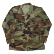 CARIBBEAN NEEDLE POINT INC Mens Military Jacket Green Camouflage S Supply