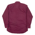 LEE Mens Plain Shirt Maroon Long Sleeve S Online now