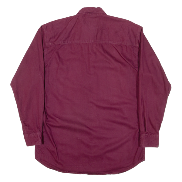 LEE Mens Plain Shirt Maroon Long Sleeve S Online now