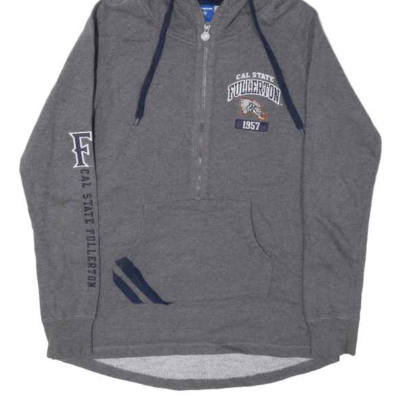 CHAMPION Cal State Fullerton 1 2 Zip Womens Grey Hoodie USA L For Discount