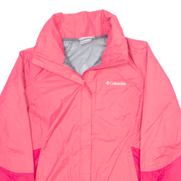 COLUMBIA Womens Rain Jacket Pink Nylon S Online