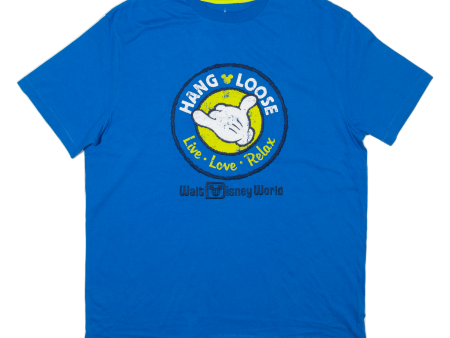 DISNEY PARKS Hang Loose Mens T-Shirt Blue XL on Sale