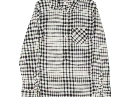 MERONA Pullover Womens Shirt White Check Long Sleeve S Online Sale