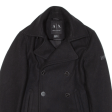 ARMANI EXCHANGE Womens Pea Coat Black Knit XS Online Sale