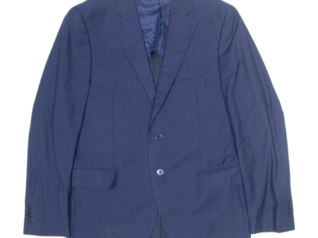 BOGGI Reda Mens Blazer Jacket Blue Wool Striped L Sale