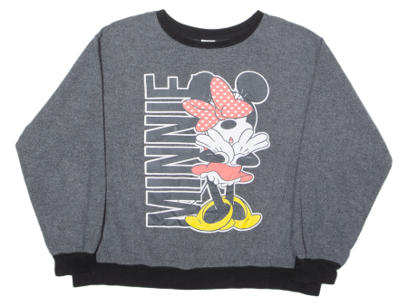 DISNEY Minnie Mouse Womens Sweatshirt Grey 2XL Fashion