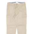 CLOSED Cargo Mens Trousers Beige Slim Tapered Linen W32 L25 Sale