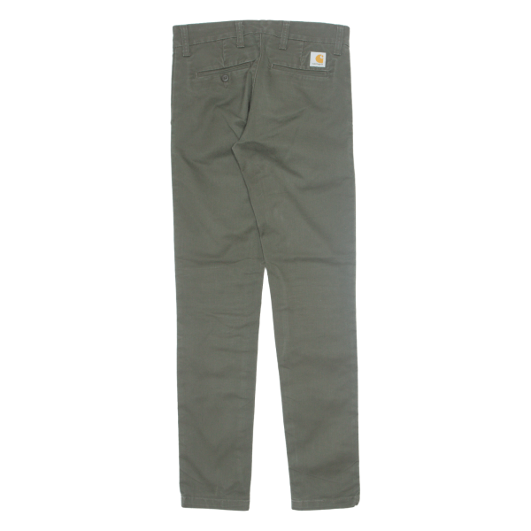 CARHARTT WIP Sid Pant Mens Trousers Green Slim Tapered W27 L32 For Cheap