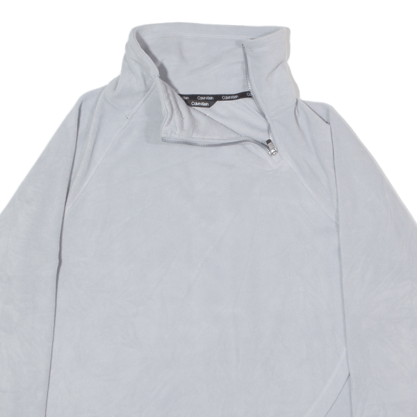 CALVIN KLEIN Womens Fleece Grey 1 4 Zip L Online Sale