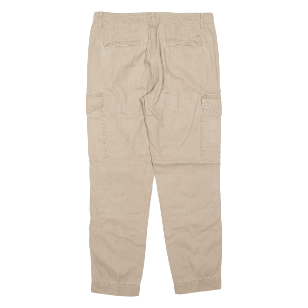 CLOSED Cargo Mens Trousers Beige Slim Tapered Linen W32 L25 Sale