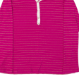 TOMMY HILFIGER Womens Jumper Pink Striped V-Neck Tight Knit L Online Sale