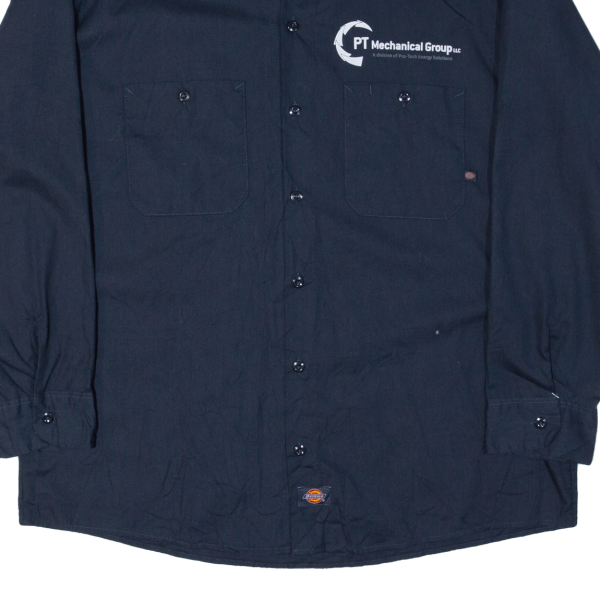 DICKIES Mens Worker Shirt Blue Long Sleeve L Sale