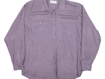 ARPINO Mens Plain Shirt Purple Long Sleeve L Supply