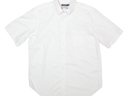 NAUTICA Mens Plain Shirt White L For Cheap