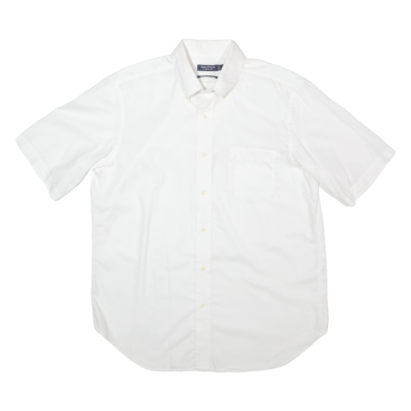 NAUTICA Mens Plain Shirt White L For Cheap