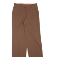 ANDRE LAURENT Pleated Womens Trousers Brown Regular Straight Wool W31 L36 For Discount