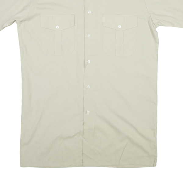 JUKE BOX Mens Plain Shirt Beige S For Sale