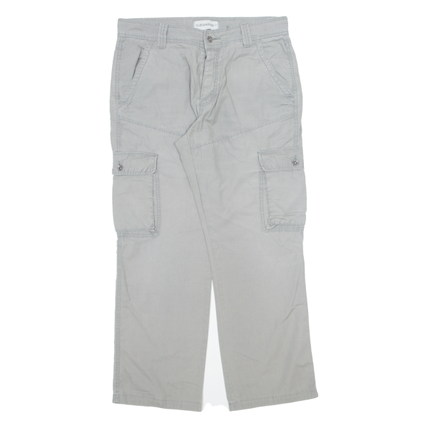 CLOCKHOUSE Cargo Mens Trousers Grey Regular Straight W35 L30 Online Hot Sale