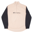 CHAMPION Boys Sweatshirt Pink 1 4 Zip 15-16Y on Sale