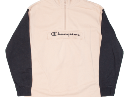 CHAMPION Boys Sweatshirt Pink 1 4 Zip 15-16Y on Sale