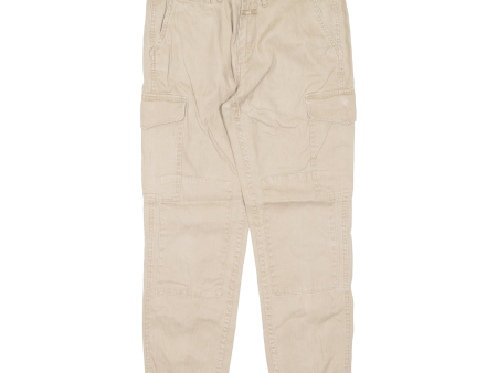 CLOSED Cargo Mens Trousers Beige Slim Tapered Linen W32 L25 Sale