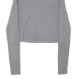 Cropped Womens Jumper Grey Roll Neck XS For Discount