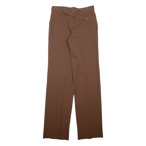 ANDRE LAURENT Pleated Womens Trousers Brown Regular Straight Wool W31 L36 For Discount