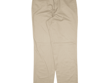 DOCKERS Flat Front Mens Trousers Beige Classic Straight W36 L34 Supply