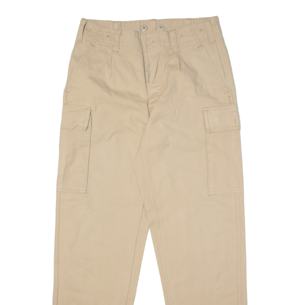 Cargo Mens Trousers Beige Regular Straight W34 L32 Online now