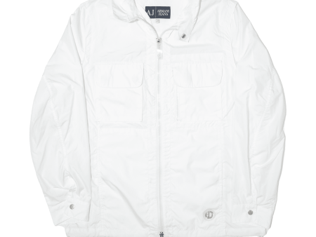 ARMANI JEANS Womens Shell Jacket White UK 12 For Discount