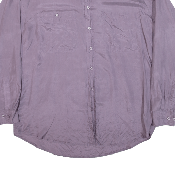 ARPINO Mens Plain Shirt Purple Long Sleeve L Supply