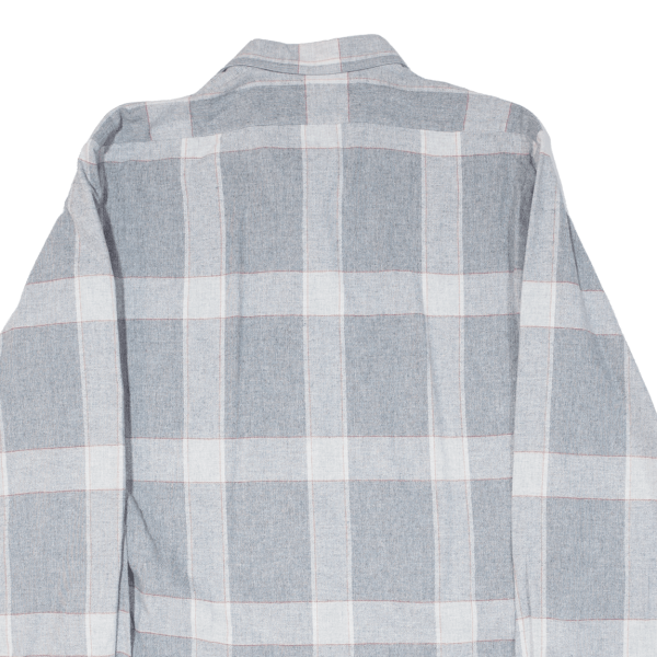 ACKERMANN Mens Shirt Grey Check Long Sleeve L Supply