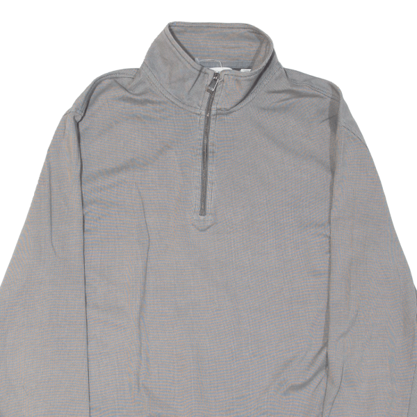 CALVIN KLEIN Mens Sweatshirt Grey 1 4 Zip S on Sale