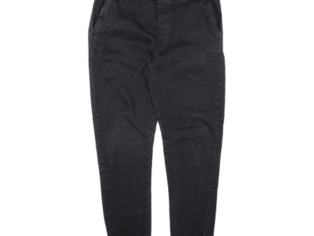 ZARA Womens Trousers Black Regular Tapered W30 L27 on Sale