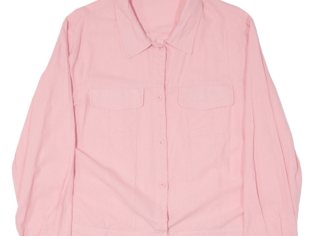 ZANZEA Womens Plain Shirt Pink Long Sleeve 4XL For Cheap